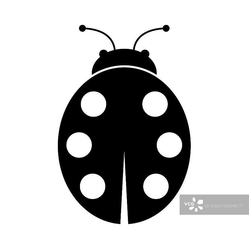 瓢虫黑色图标图片素材