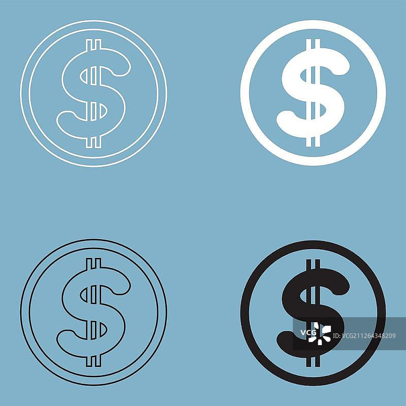 圆圈中的美元图标图片素材