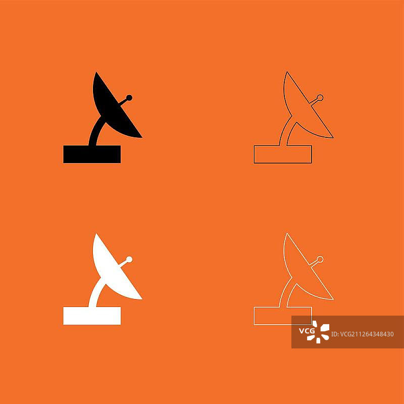 卫星图标集图片素材