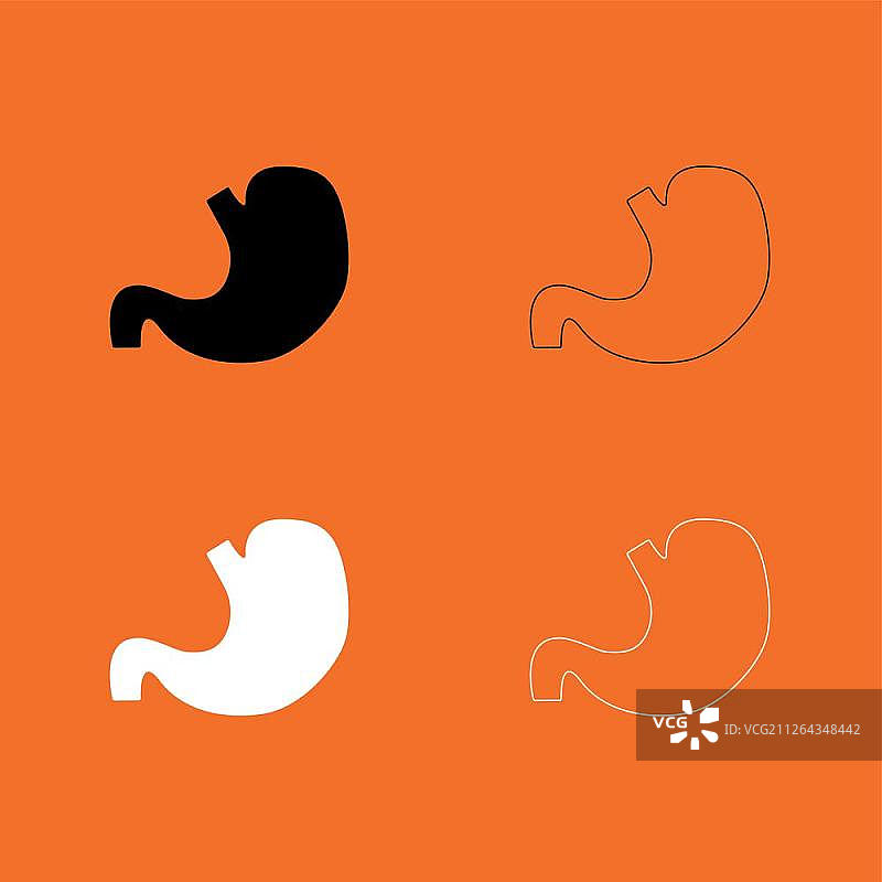 黑白胃部图标图片素材