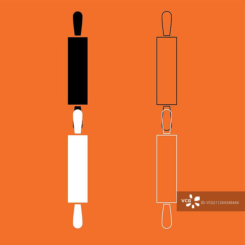 擀面杖黑白图标集图片素材