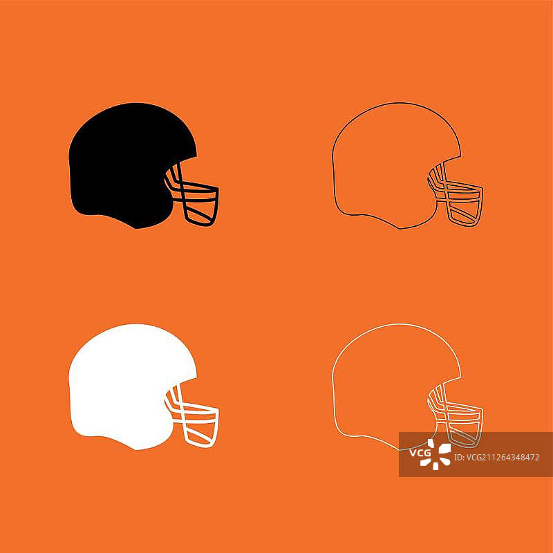 黑白美式橄榄球头盔图标图片素材