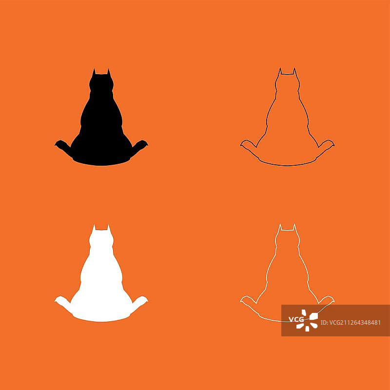 黑白小狗背影图标图片素材