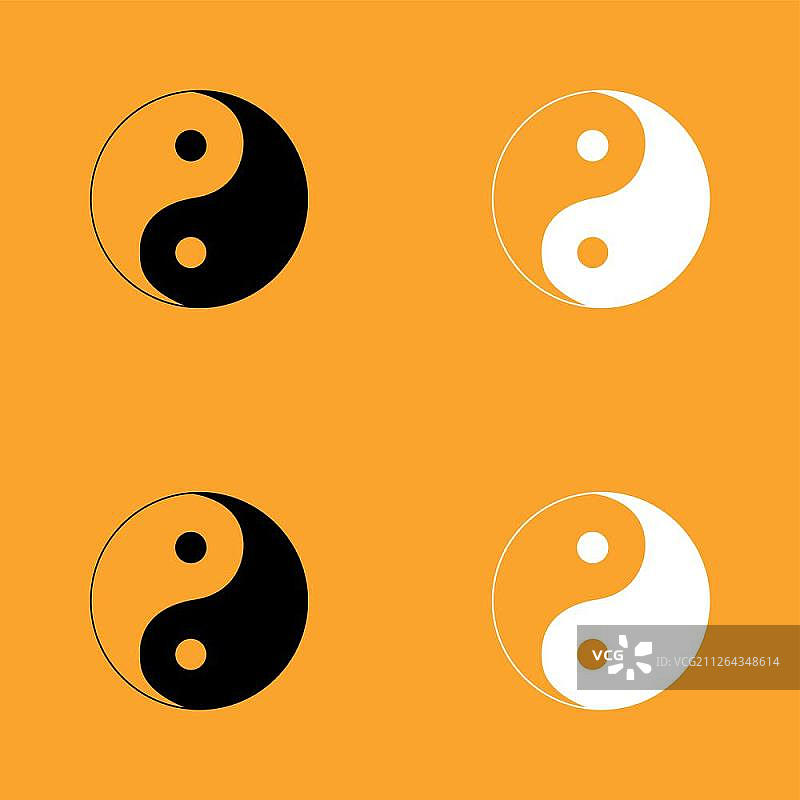 黑白阴阳符号图标图片素材