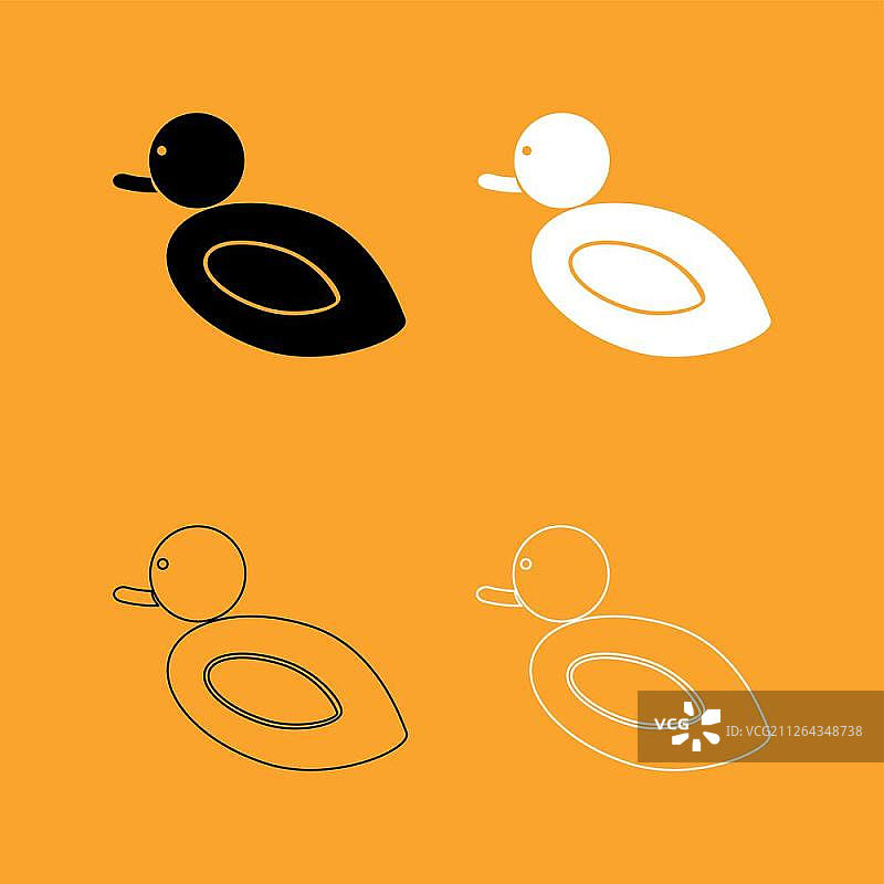 黑白鸭子图标图片素材
