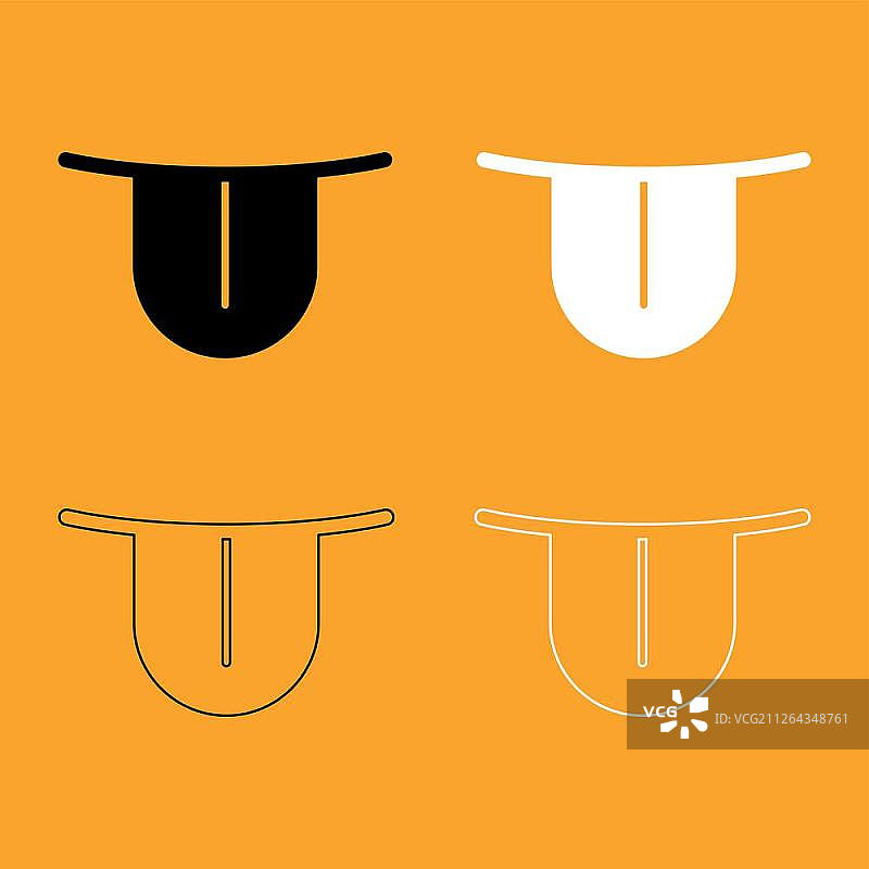 吐舌头黑白图标图片素材