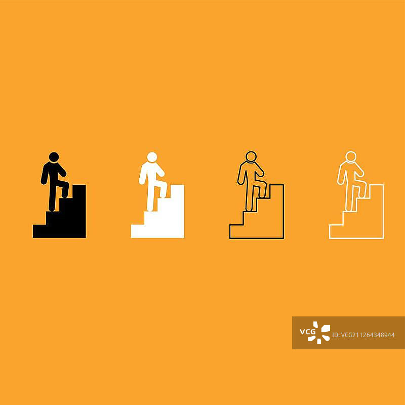 男子爬楼梯图标图片素材