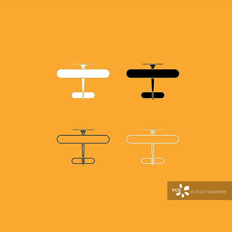 双翼飞机图标图片素材