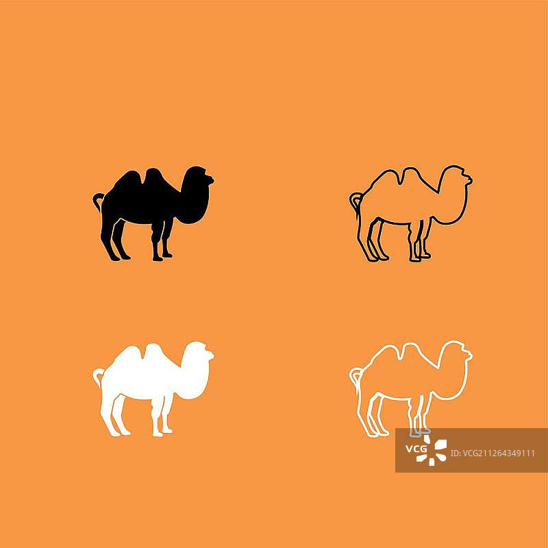 骆驼黑白图标集图片素材