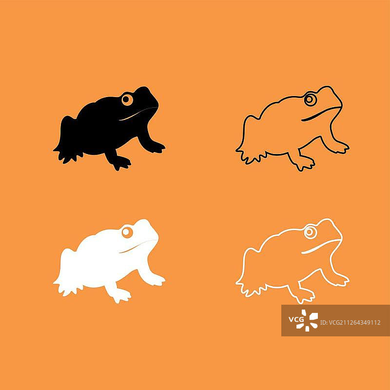 青蛙黑白图标图片素材