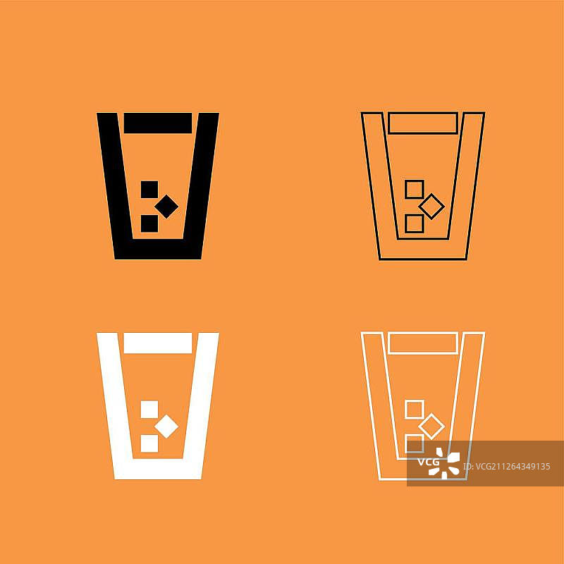 带冰块的黑白图标图片素材