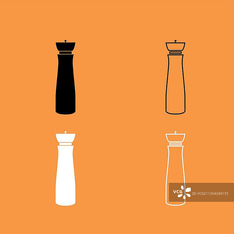 黑白盐和胡椒研磨器图标素材图片素材