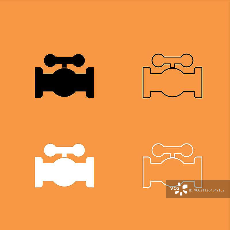 气门黑白图标集图片素材