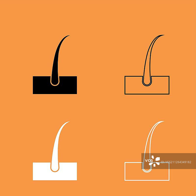 黑白发型图标图片素材