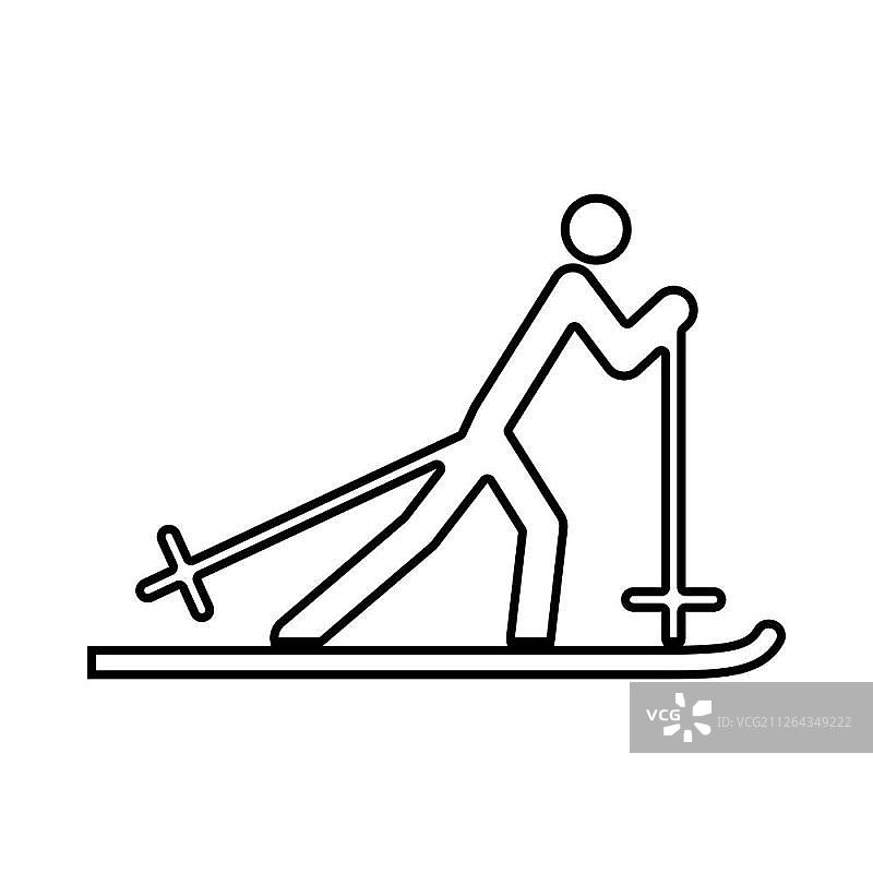 滑雪者黑色图标图片素材