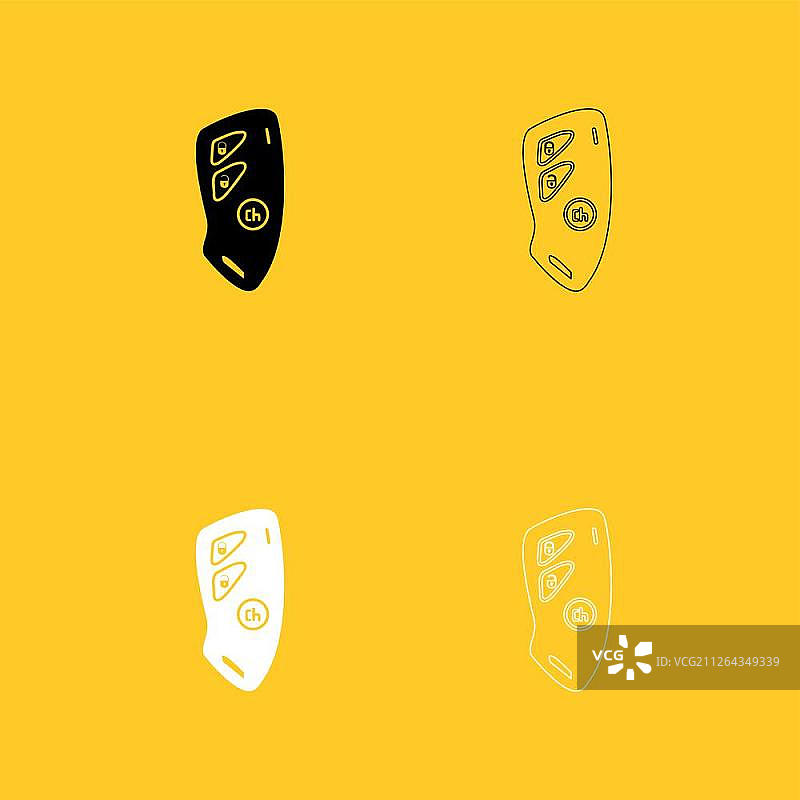 汽车钥匙和警报系统设置图标图片素材