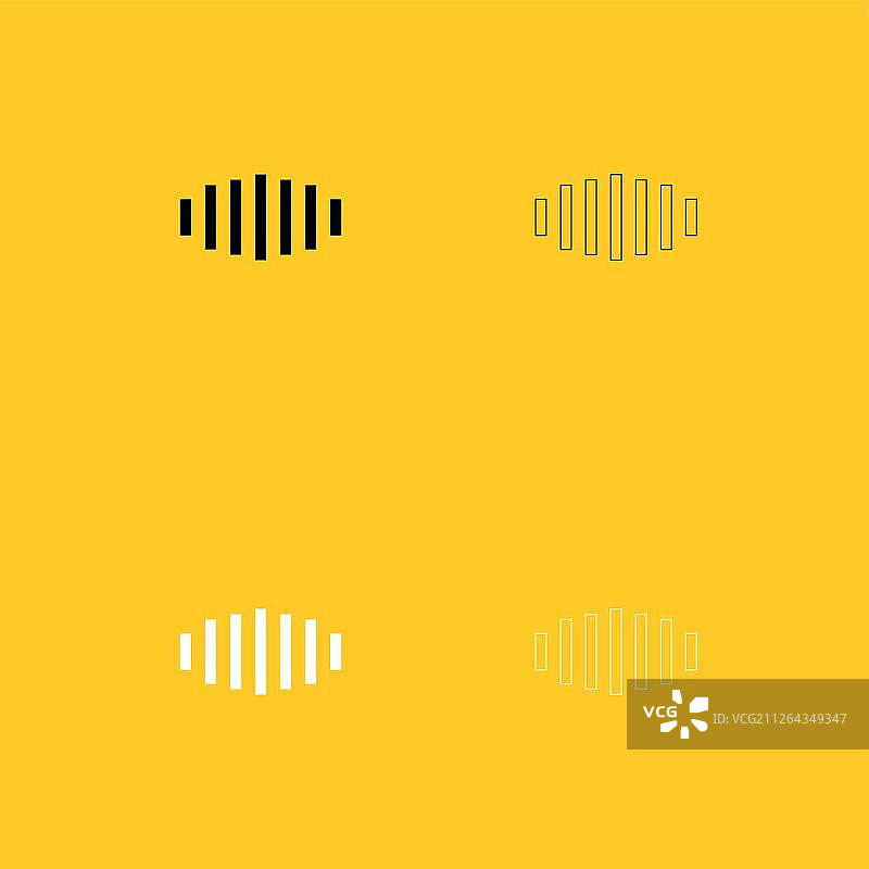 黑白数字信号扁平风格图标图片素材