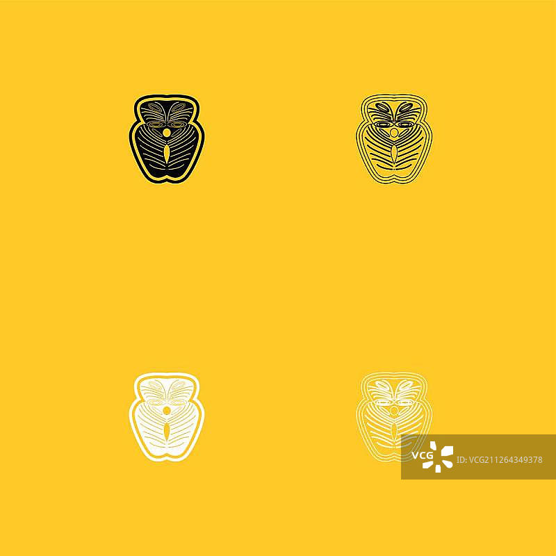 黑白三文鱼图案扁平风格图标图片素材