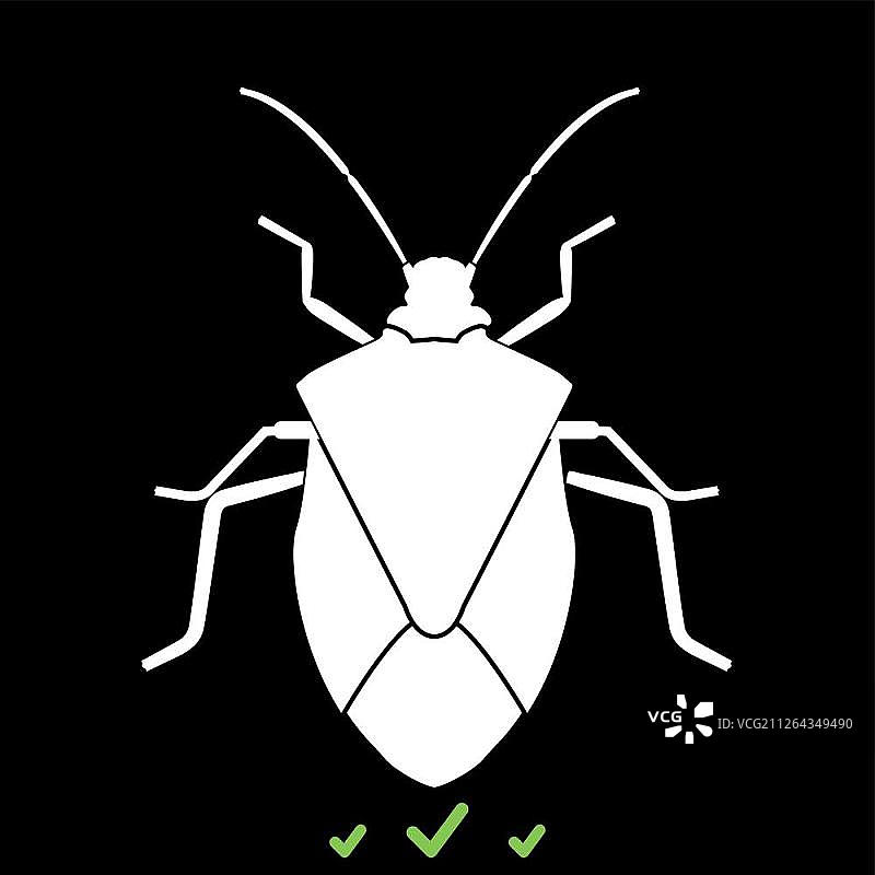 白色昆虫图标，扁平风格图片素材