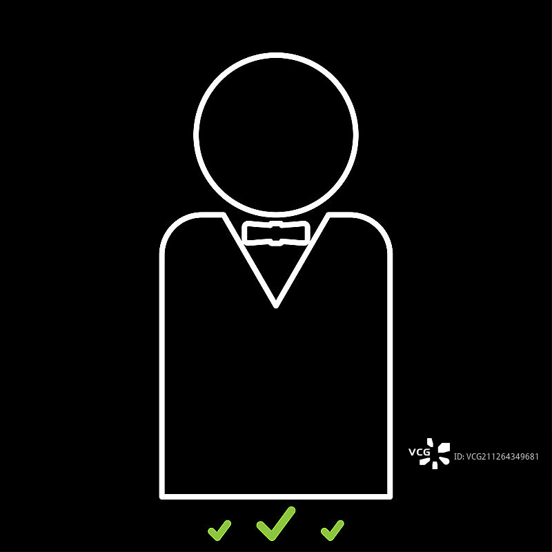 戴领结的男人白色图标图片素材