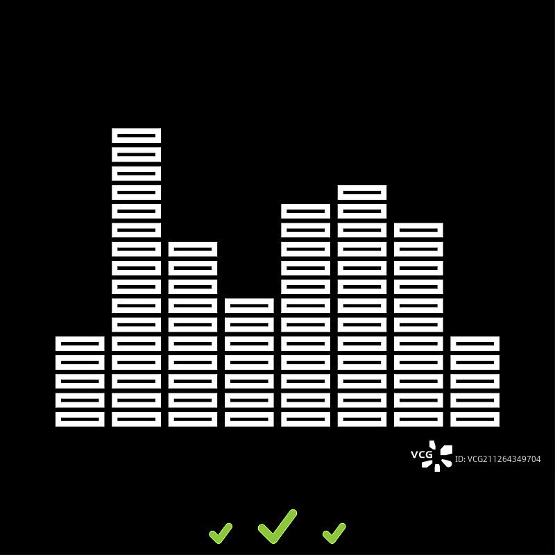 音乐均衡器白色图标（扁平风格）图片素材