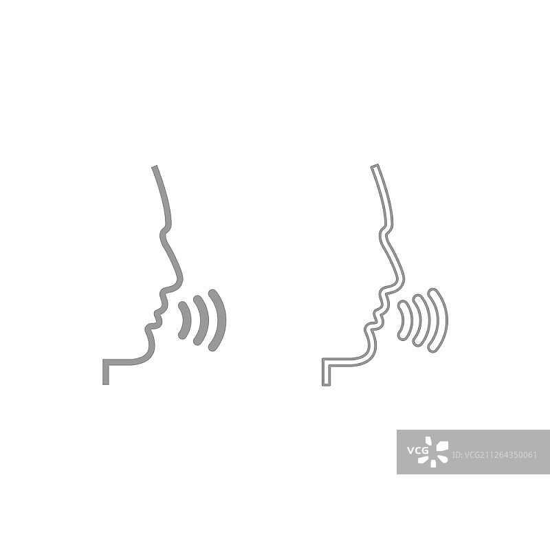 说话的男人图标（灰色）图片素材