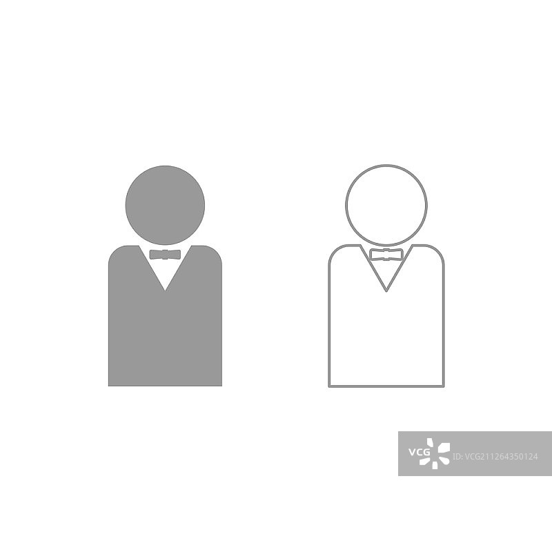 带有蝴蝶结的图标灰色集图片素材