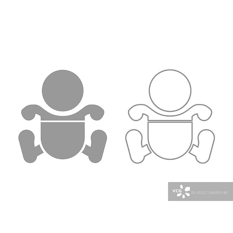 幼儿尿布图标灰色套装图片素材