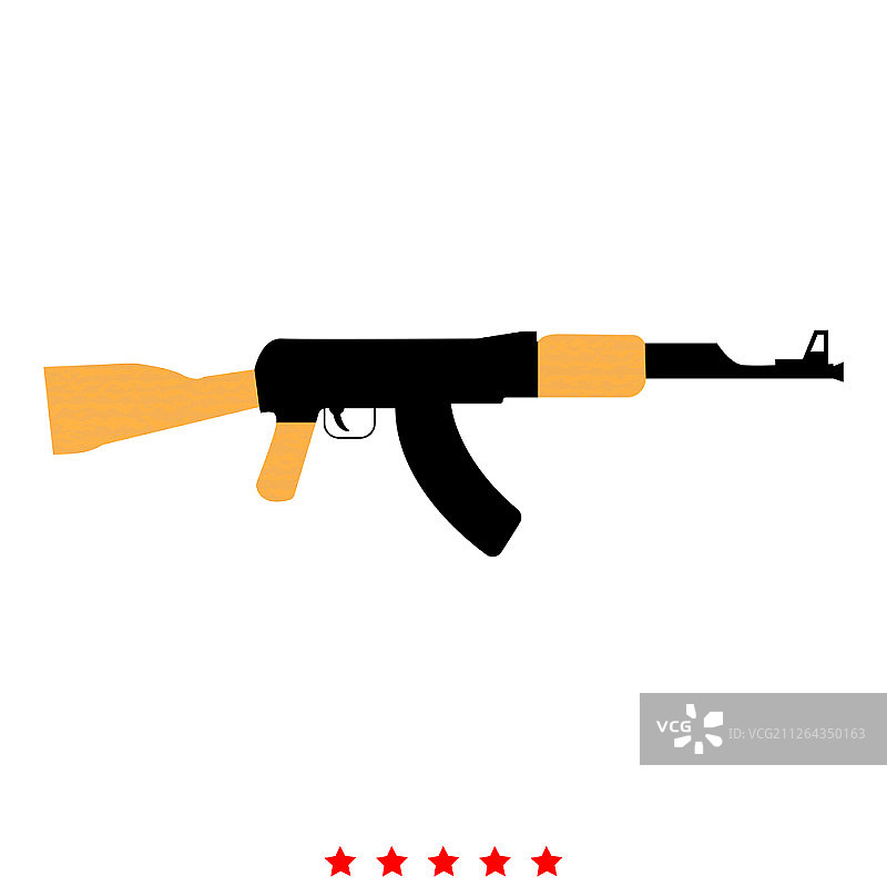 突击步枪图标.扁平风格图片素材