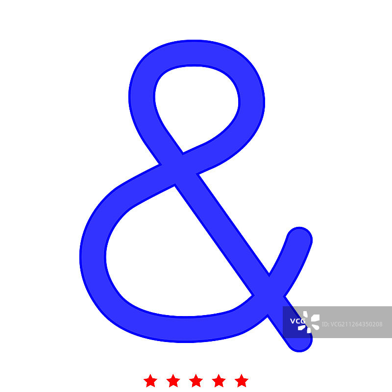 “&”符号图标。扁平风格。图片素材
