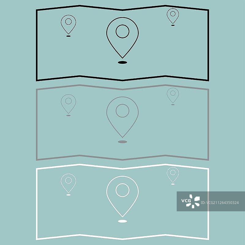 带位置图标的地图图片素材