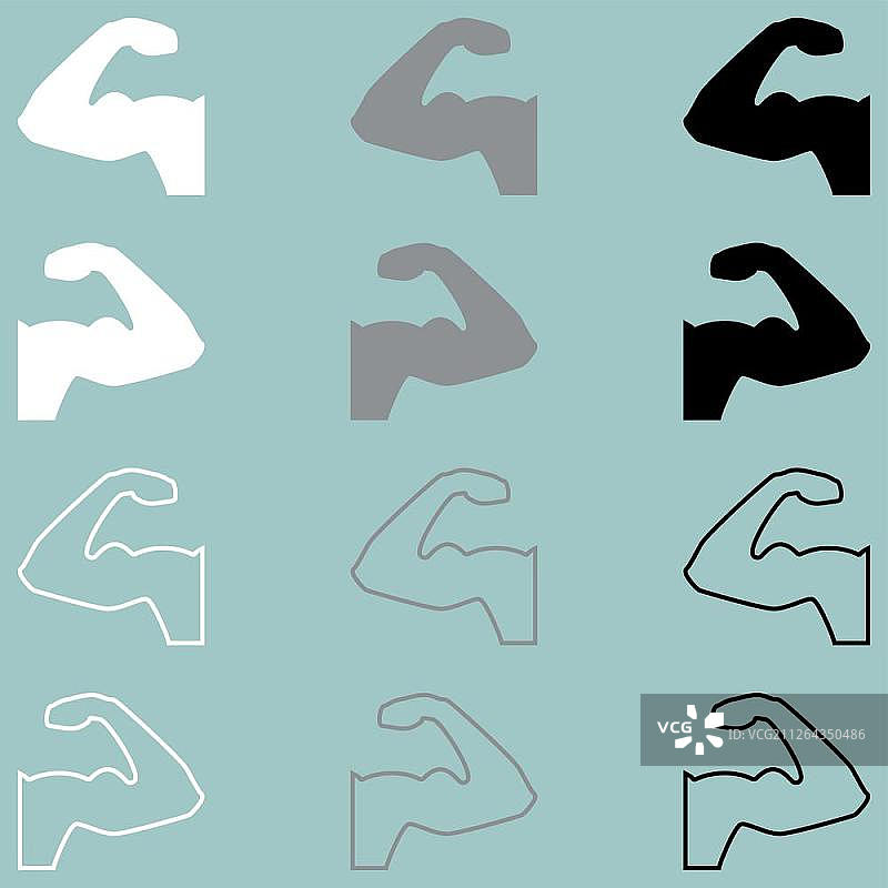 健壮的健美运动员手部扁平图标图片素材