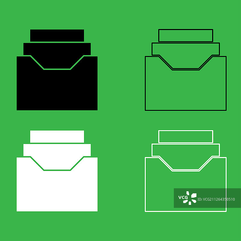 黑白文档归档抽屉图标图片素材