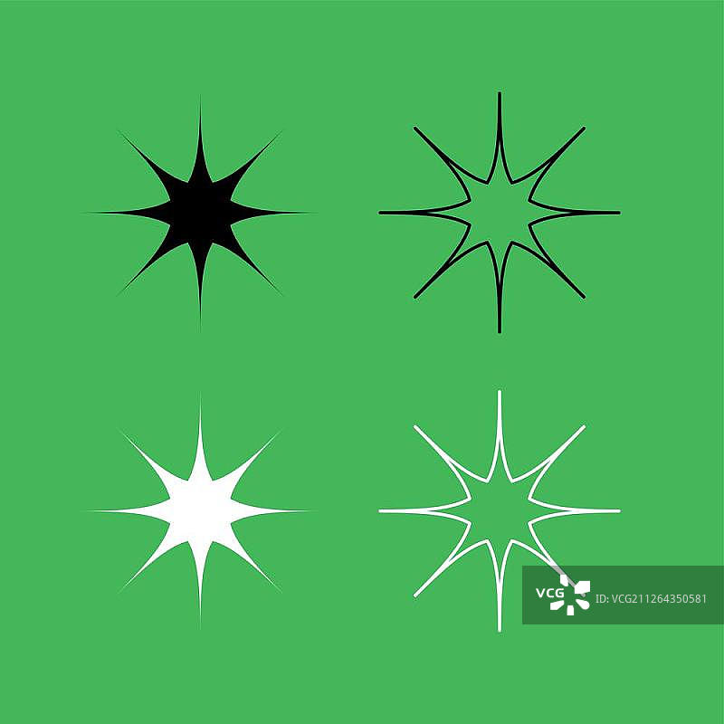 黑白星星图标合集图片素材