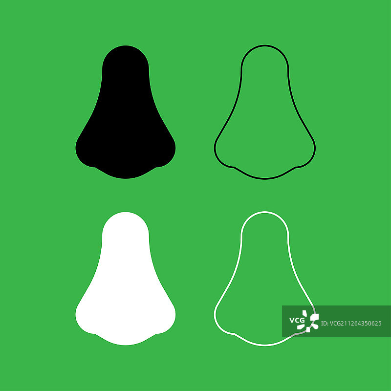 鼻子图标黑白配色图片素材