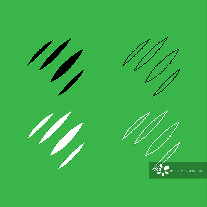 爪痕图标黑白配色图片素材