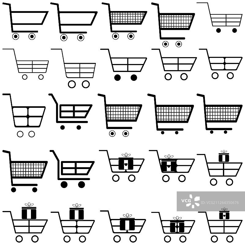 黑色购物车图标图片素材