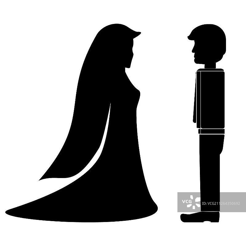 黑人未婚夫和未婚妻图标图片素材