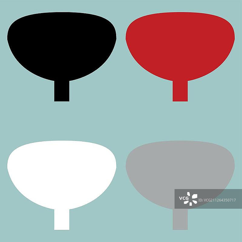 红黑灰白色膀胱图标，图标集图片素材