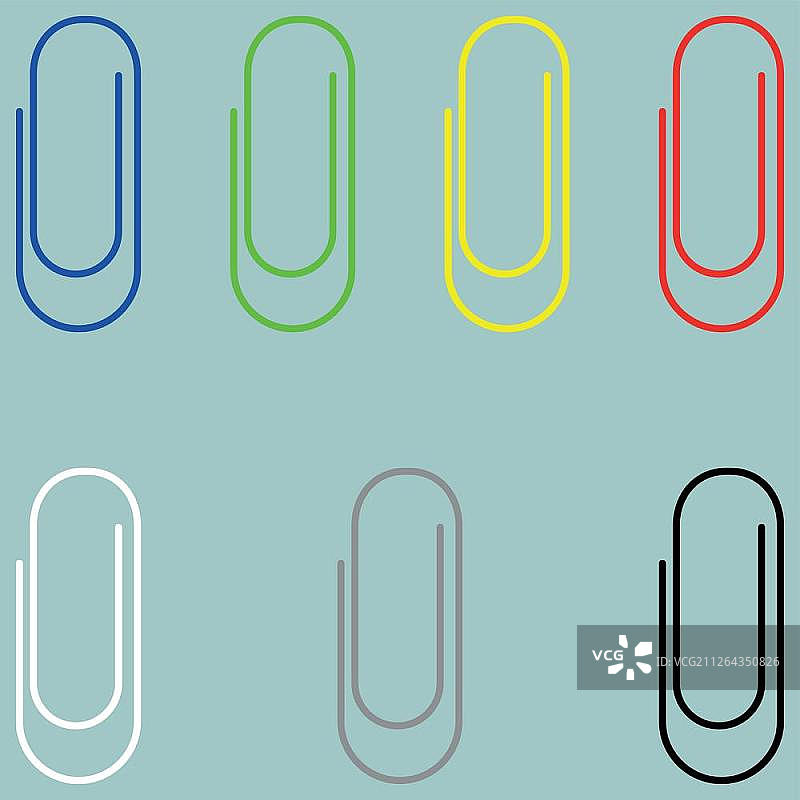 蓝绿黄红白灰黑色图标剪贴画合集图片素材