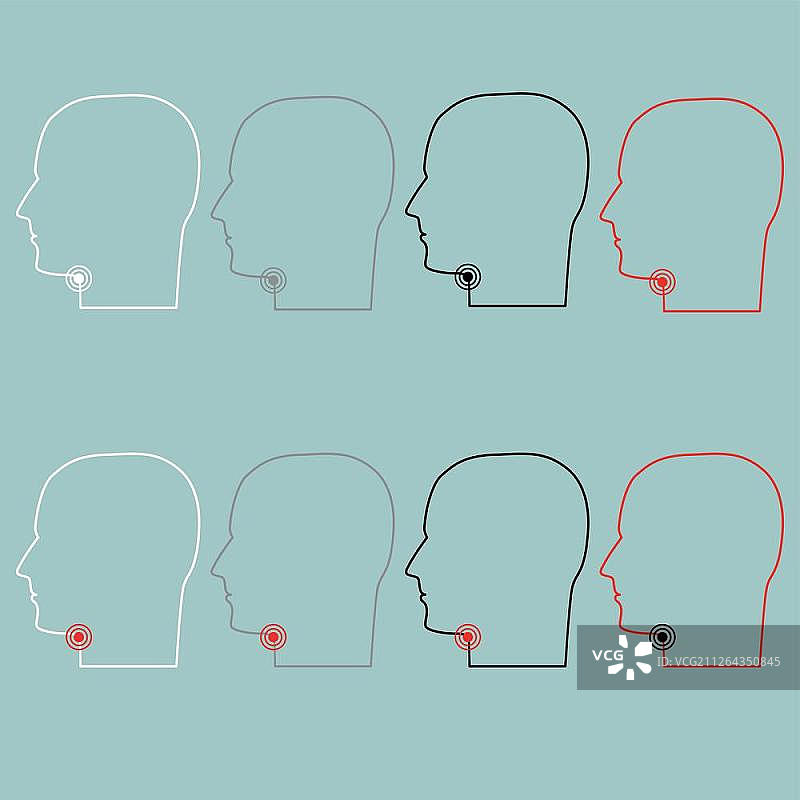 喉咙痛图标的头部图片素材