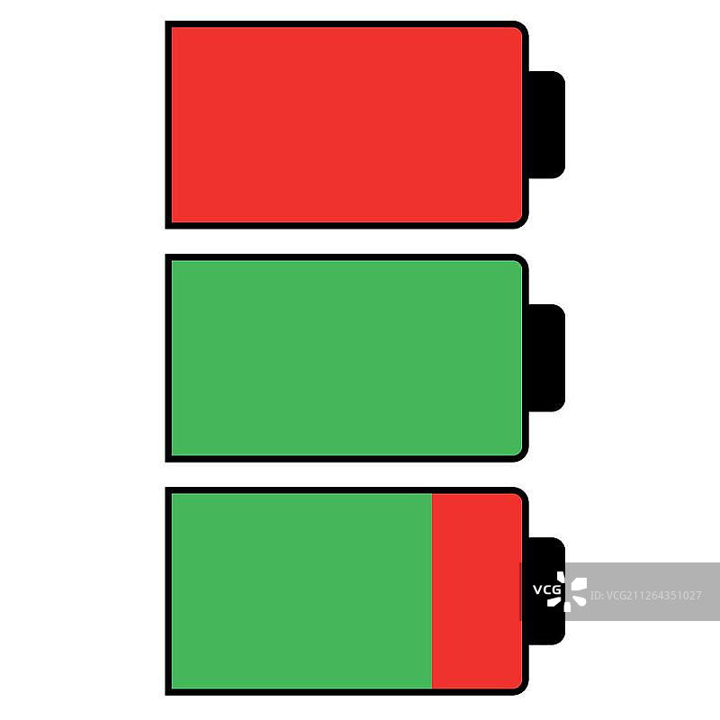 电池状态充电简单风格绿色黑色图片素材