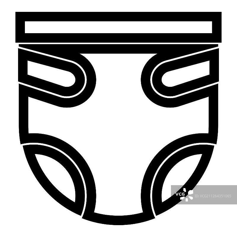 黑色尿布图标（扁平风格，简约插画）图片素材