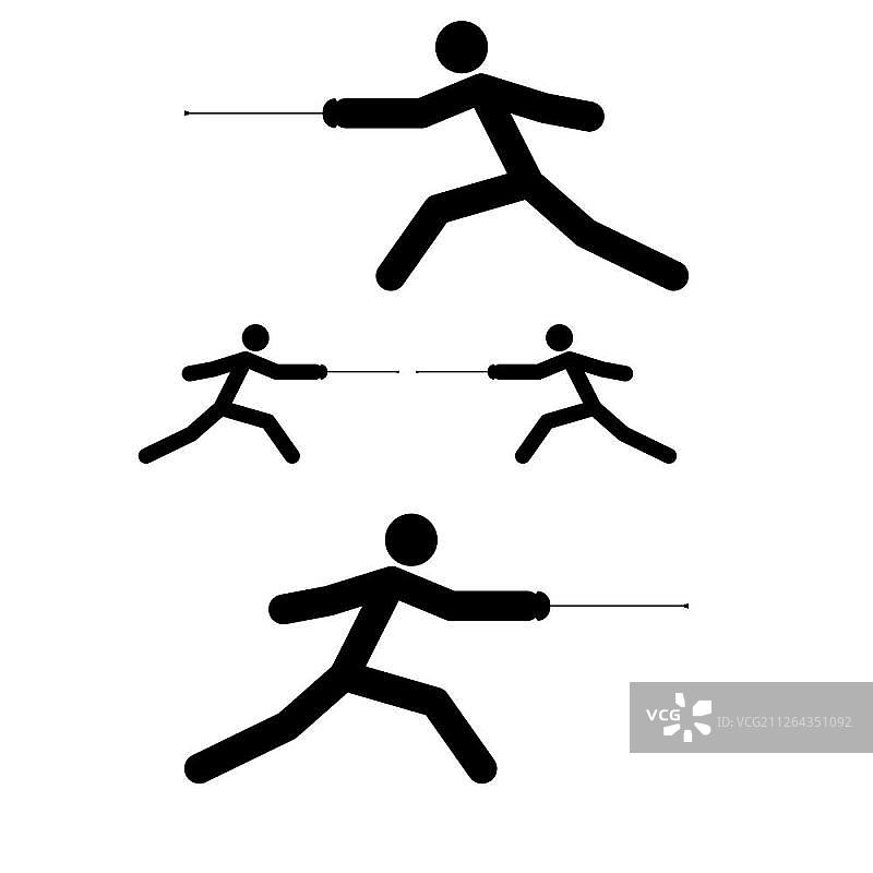 黑色击剑图标图片素材