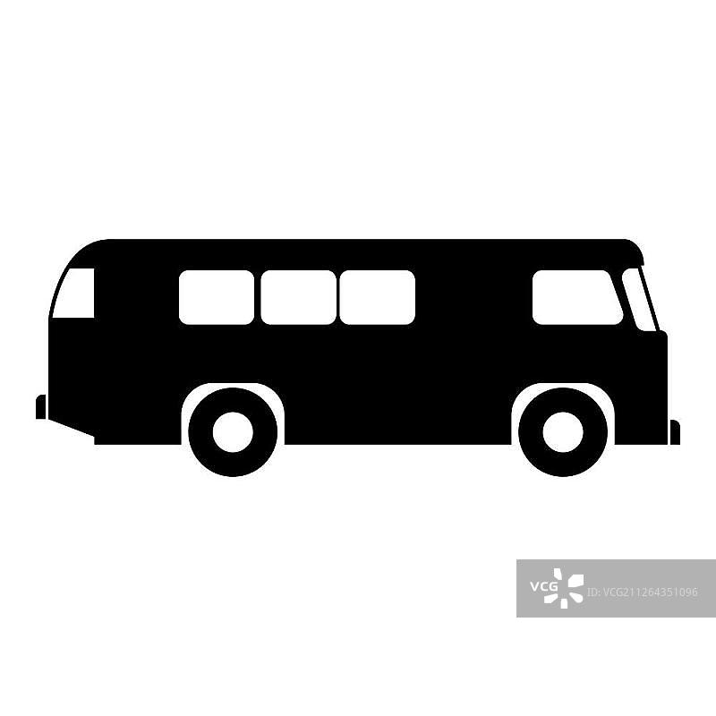 复古巴士黑色图标图片素材