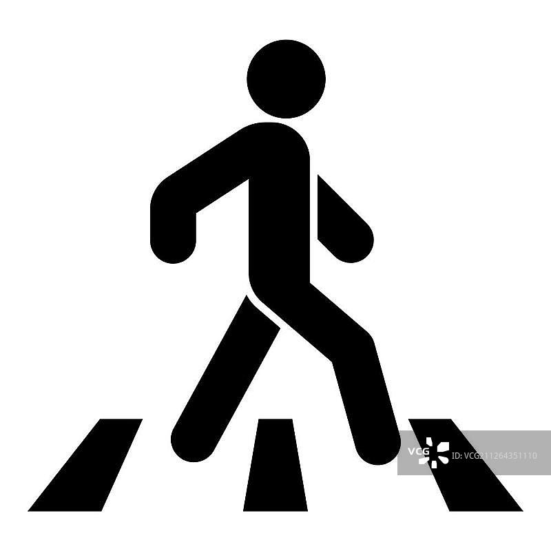 人行横道图标黑色图片素材