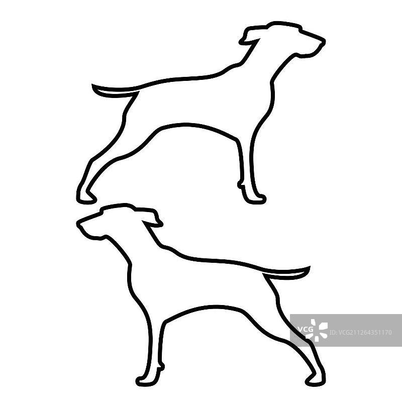 猎犬图标黑色矢量图（扁平风格，简约图片）图片素材