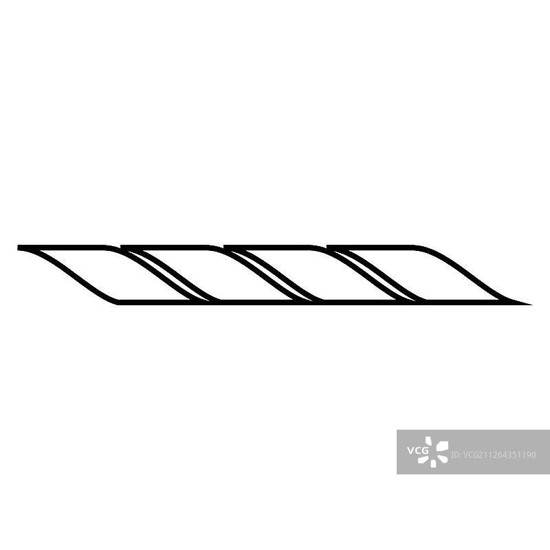 黑色绳索图标扁平风格矢量插画图片素材