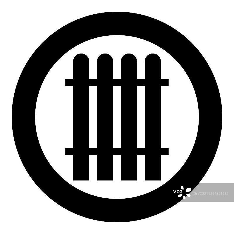 圆形黑色栅栏图标矢量图图片素材