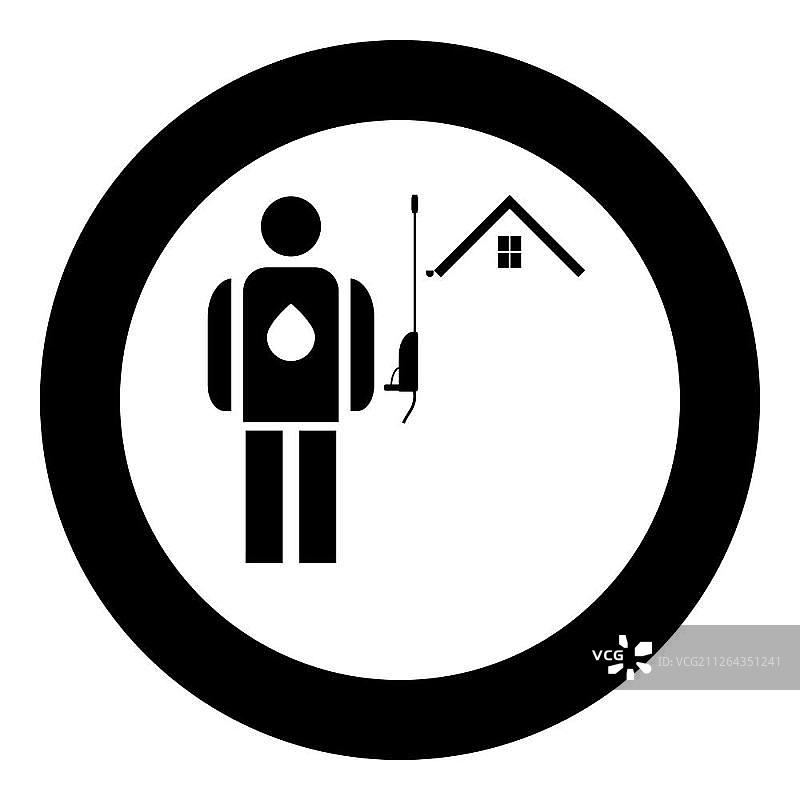 高压清洗和排水沟清洁圆形矢量图标图片素材